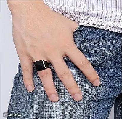COSMO DUST Men Stainless Steel Ring | Black, One Size | | CDR-009BK(S:19) |-thumb2