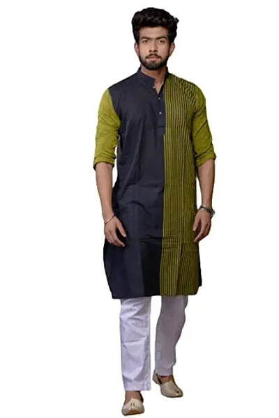 Mahi FAB Designer Men Kurta - Handloom Ethnic Kurta for Men Blue_XL