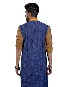 Mahi FAB Designer Cotton Men Kurta Handloom Cotton Ethnic Kurta for Men Blue_S-thumb1