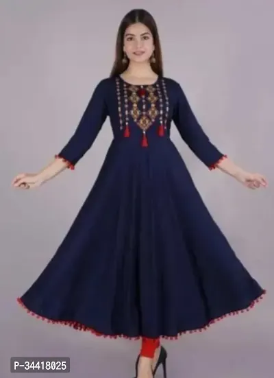 Fancy Rayon Kurtas For Women-thumb0