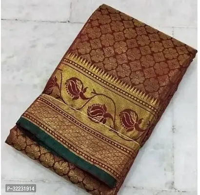 Beautiful Art Silk Maroon Woven Design  Saree with Blouse piece For Women-thumb0