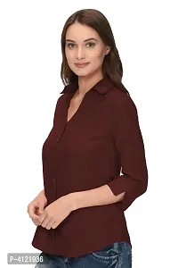 Attractive Multicoloured Polyester Crepe Regular Length Shirt For Women (Set Of 2)-thumb1