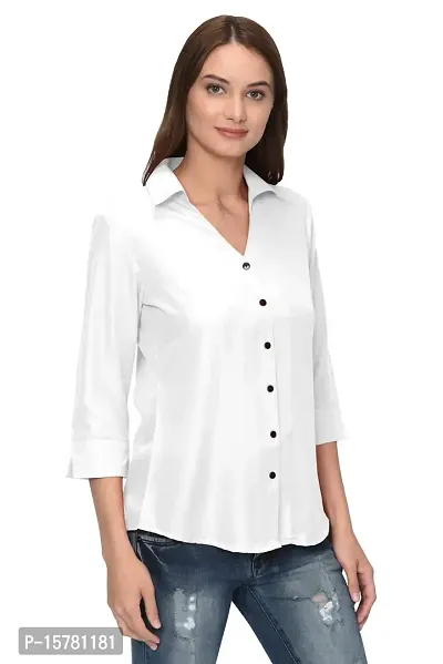 Thisbe Women's Formal Shirt (THI_3/4_Sleeve_Shirt_White_Medium)-thumb3