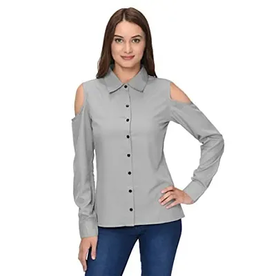 Thisbe?Women's Grey Color Full Sleeves Formal Shirt
