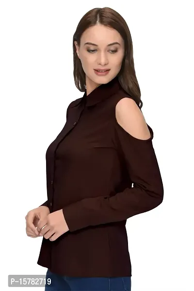 Thisbe?Women's Brown Color Full Sleeves Formal Shirt-thumb2