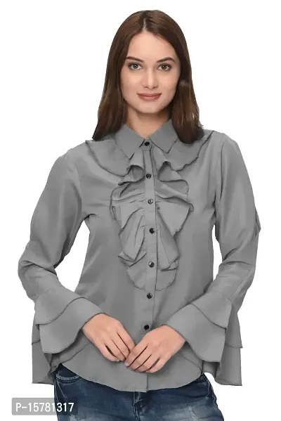 Thisbe?Women's Bell Sleeves Formal Shirt-thumb0