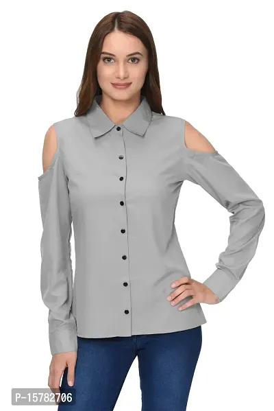 Thisbe?Women's Grey Color Full Sleeves Formal Shirt-thumb0