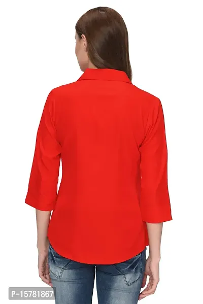 Thisbe?Women's Red Color 3/4th Sleeves Formal Shirt-thumb4