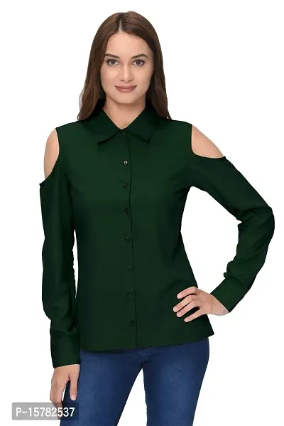 Thisbe?Women's Green Color Full Sleeves Formal Shirt