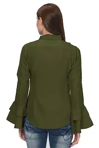 Thisbe?Women's Bell Sleeves Formal Shirt (THI-SH026, Caper Colour, Medium)-thumb3
