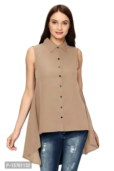 Thisbe Women's Sleeveless Casual/Formal Top with Collar