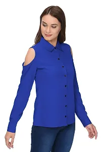 Thisbe?Women's Royal Blue Color Full Sleeves Formal Shirt-thumb2