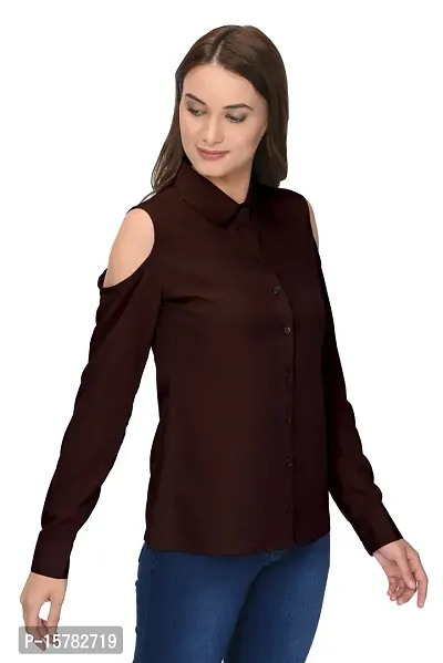 Thisbe?Women's Brown Color Full Sleeves Formal Shirt-thumb3
