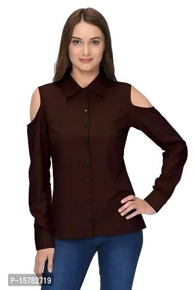 Thisbe?Women's Brown Color Full Sleeves Formal Shirt-thumb0