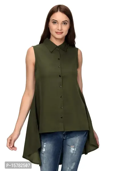 Thisbe Women's Sleeveless Casual/Formal Top with Collar