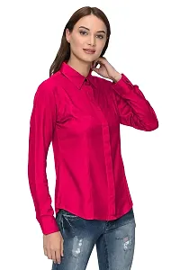 Thisbe Women's Full Sleeves Spread Collar Casual/Formal Shirt (Pink, X-Large)-thumb2