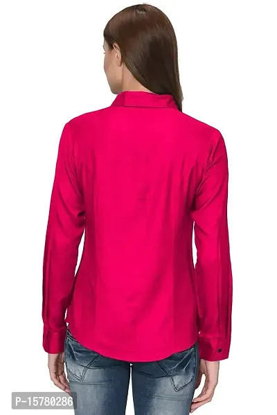 Thisbe Women's Full Sleeves Spread Collar Casual/Formal Shirt (Pink, X-Large)-thumb4