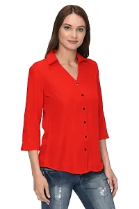 Thisbe?Women's Red Color 3/4th Sleeves Formal Shirt-thumb2