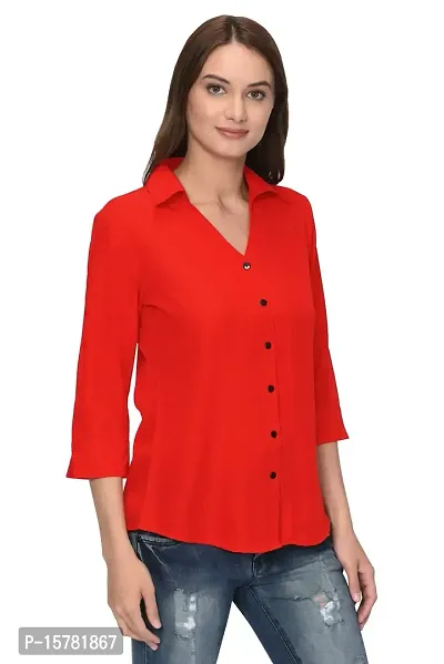 Thisbe?Women's Red Color 3/4th Sleeves Formal Shirt-thumb3