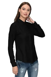 Ravishing Black Solid Crepe Women Regular Fit Shirt-thumb2