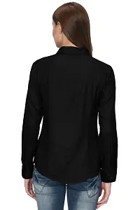 Ravishing Black Solid Crepe Women Regular Fit Shirt-thumb3