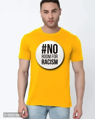 Reliable Yellow Cotton Printed T-Shirt For Men-thumb0