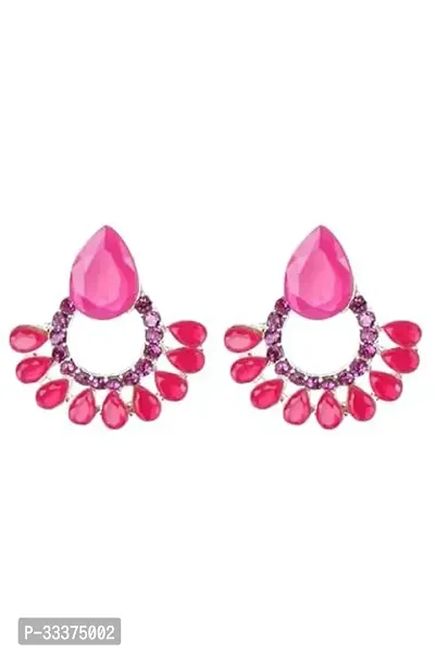 Stylish Pink Alloy Earring For Women-thumb0