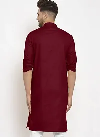 Reliable Maroon Cotton Solid Kurta For Men-thumb1