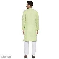 Reliable Yellow Cotton Solid Kurta For Men-thumb1