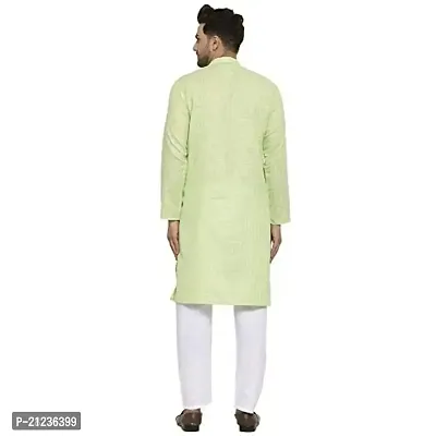 Reliable Yellow Cotton Solid Kurta For Men-thumb2