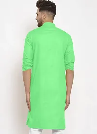 Reliable Green Cotton Solid Kurta For Men-thumb1