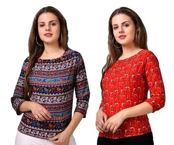 Printed Casual wear Tops combo of 2