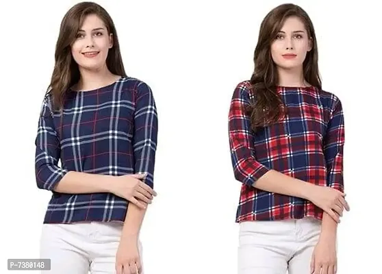 Trendy Poly Crepe Printed Tops Combo For Women Pack Of 2
