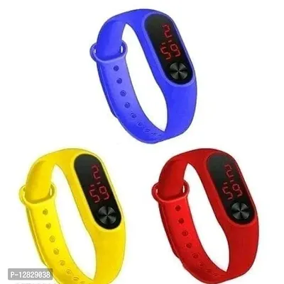 Combo Watch Company Digital Led Watch Band Girls And Boys Watch Pack Of 3-thumb0