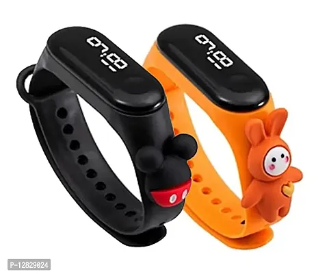 Cartoon Character Waterproof Touch Button Silicone Smart Digital Led Band