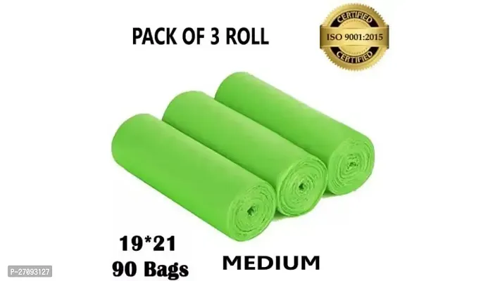 Zopy Biodegradable Garbage Premium Bags 19 X 21 Inches (Medium Size) 90 Bags (3 Rolls)  - Green Color