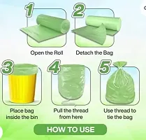 Zopy Biodegradable Garbage Premium Bags 19 X 21 Inches (Medium Size) 90 Bags (3 Rolls)  - Green Color-thumb2