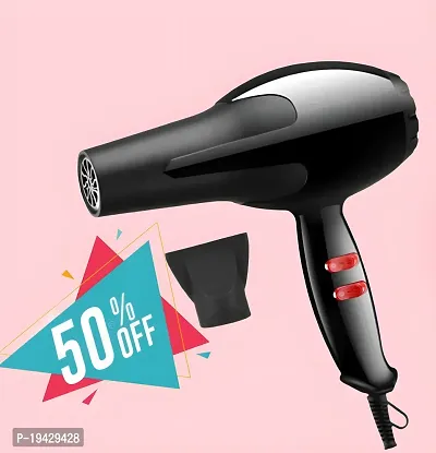 BLACK color hair dryer for men and women, 1500 watt hair dryer, 2 Speed 3 Heat Settings Cool Button with AC Motor, Concentrator Nozzle and Removable Filter-thumb0