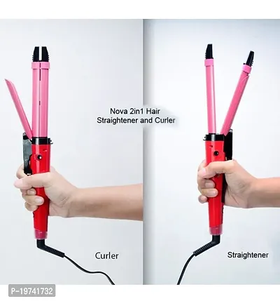 pink rod  straightner and curler for hair styling Hair Straightener-thumb4