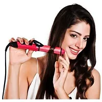 Hair Curler  Hair Straightener 2 in1 Pink Rod-thumb1