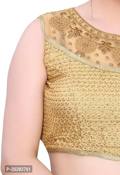 Stylish Golden nbsp;Banglori Silk Embroidered Stitched Blouses For Women-thumb0