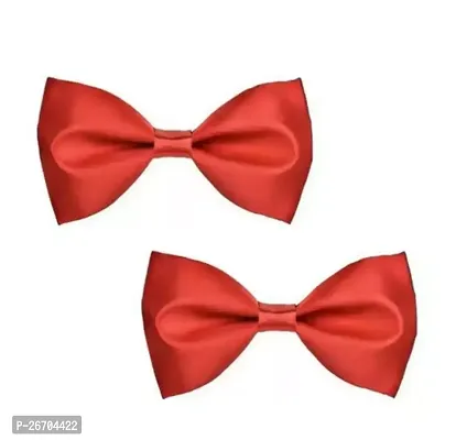 Classy Men Red Satin Bow Tie Pack 2-thumb0