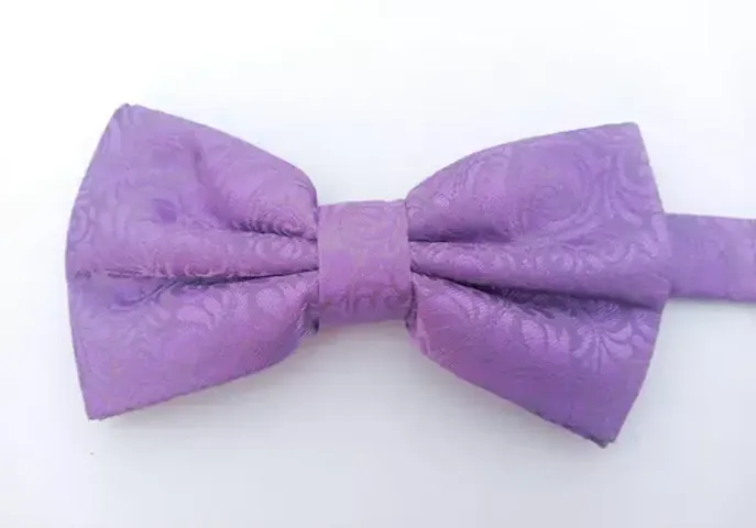 Mens Purple Embroidered Bow Tie