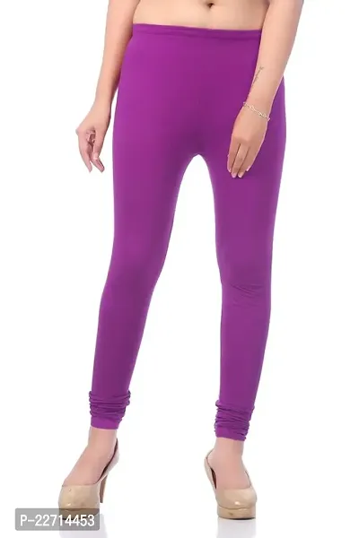 Fabulous Purple Cotton Lycra Solid Leggings For Women-thumb0