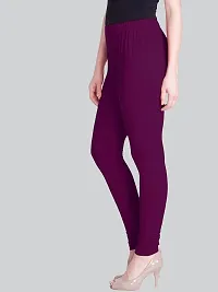 Fabulous Purple Cotton Lycra Solid Leggings For Women-thumb1