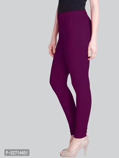 Fabulous Purple Cotton Lycra Solid Leggings For Women-thumb2