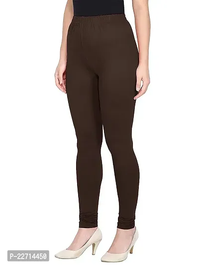 Fabulous Brown Cotton Lycra Solid Leggings For Women-thumb2