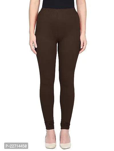 Fabulous Brown Cotton Lycra Solid Leggings For Women-thumb0