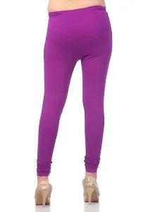 Fabulous Purple Cotton Lycra Solid Leggings For Women-thumb1
