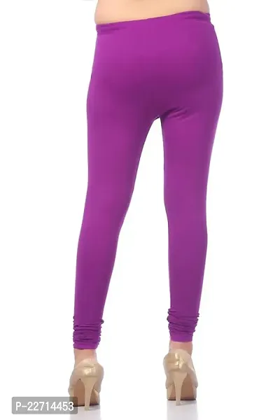 Fabulous Purple Cotton Lycra Solid Leggings For Women-thumb2